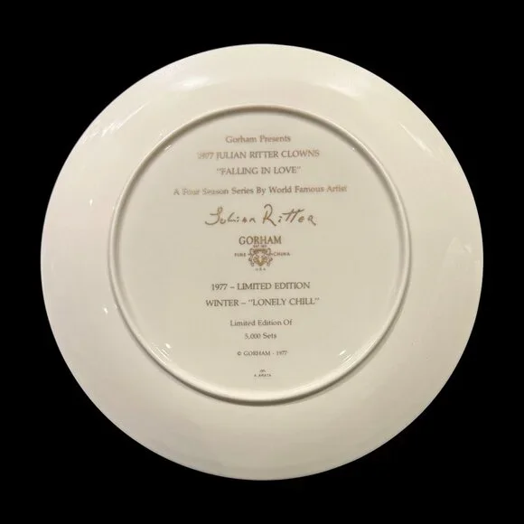 Set of 4 Vintage Julian Ritter Clown Plates, 1977 Whimsical Circus Art - Picture 11 of 12